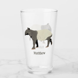 Malayan Tapir Illustrated Personalized Glas