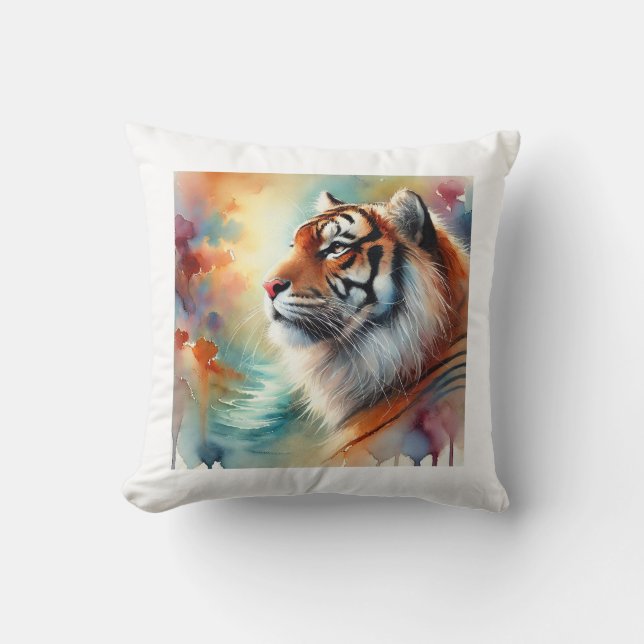 Malayan tiger 231024AREF143 - Watercolor Kissen (Vorderseite)