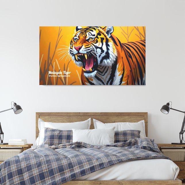 Malayan Tiger, The Soul of the Malaysia Rainforest Leinwanddruck (Insitu (Schlafzimmer))