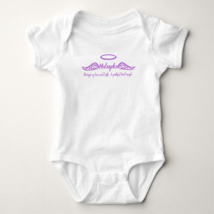 Malayeka Girls Name & Bedeutung Engel Flügel lila Baby Strampler