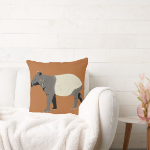 Malayischer Tapir Tier Grafik Zimt Orange Kissen