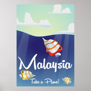 Malaysia Cartoon-Reiseplakat Poster