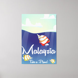 Malaysia Cartoon-Reiseposter Leinwanddruck