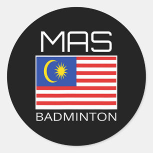 Malaysia Dminton Team Malaysian Athlete Mas Flag Runder Aufkleber