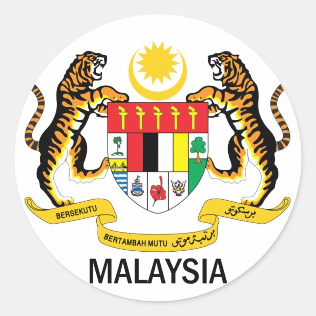 MALAYSIA - Emblem/Fahne/Symbol/Wappen Runder Aufkleber (Vorderseite)