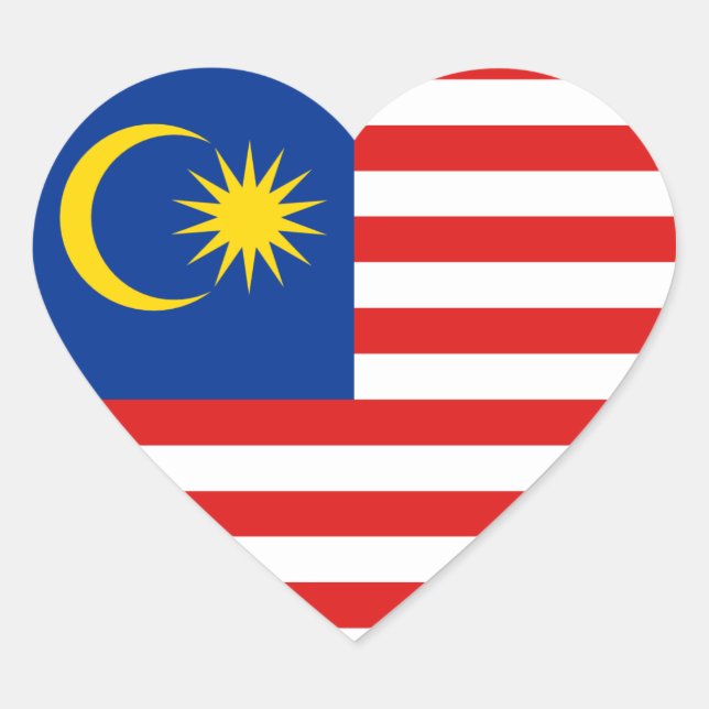 Malaysia Flag Heftsticker Herz-Aufkleber (Vorderseite)