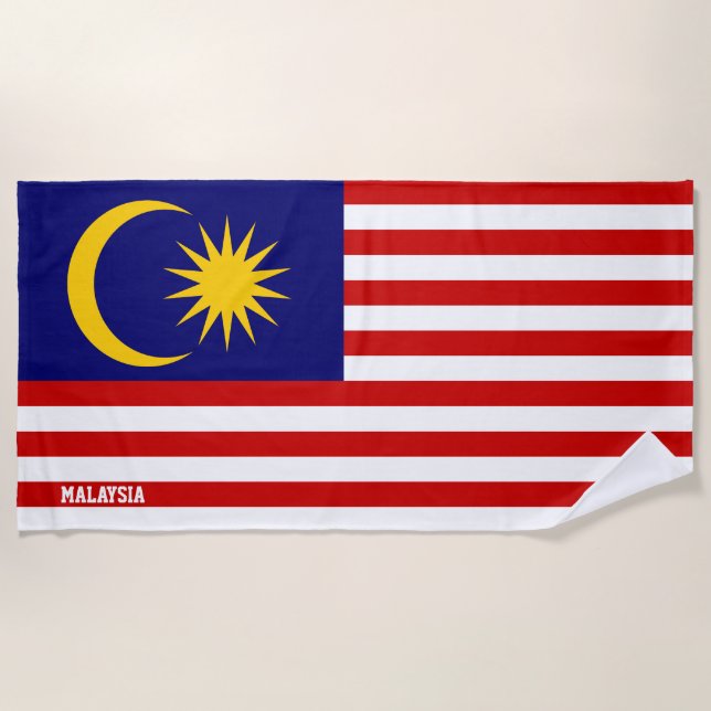 Malaysia Flag Splendid Patriotic Strandtuch (Vorderseite)