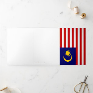 Malaysia-Flagge Dreifach Gefaltete Karte