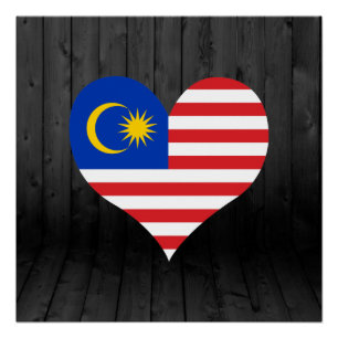 Malaysia-Flagge gefärbt Poster