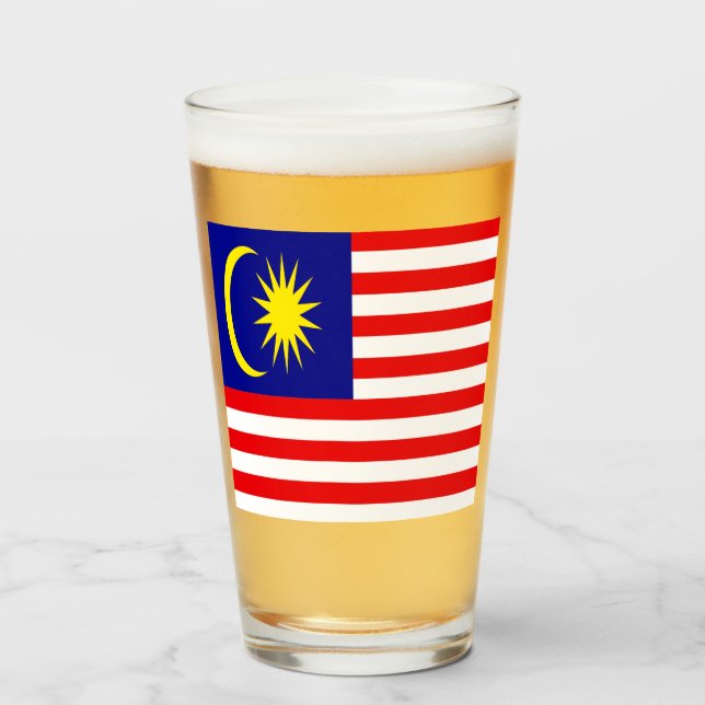 Malaysia-Flagge  Glas (Vorne (Gefüllt))