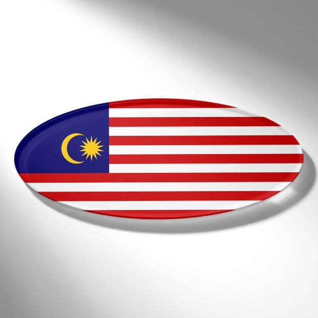 Malaysia-Flagge Namenschild (Vorderseite)