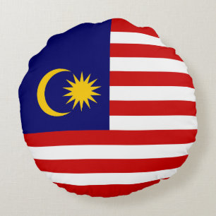 Malaysia-Flagge Rundes Kissen
