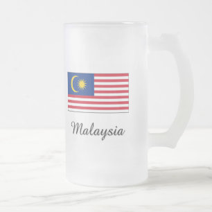 Malaysia-Flaggen-Entwurf Mattglas Bierglas