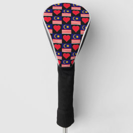 Malaysia Golf Lover Herzmuster Malaysische Flagge Golf Headcover