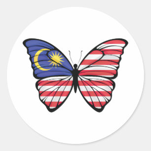 Malaysia Hypolimnas Butterfly Runder Aufkleber