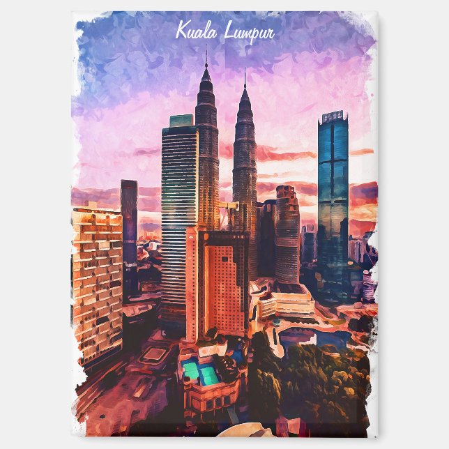 Malaysia Kuala Lumpur Skyline Magnet (Vorderseite)