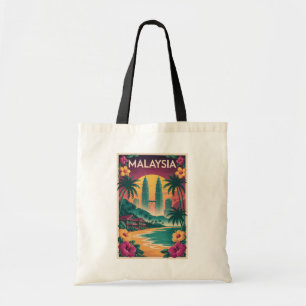 Malaysia Landschaft Illustration Reise Kunst Vinta Tragetasche