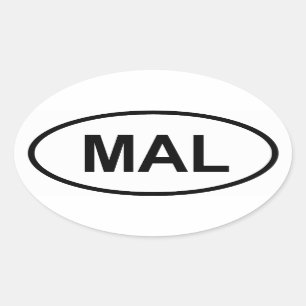 Malaysia "MAL" Ovaler Aufkleber