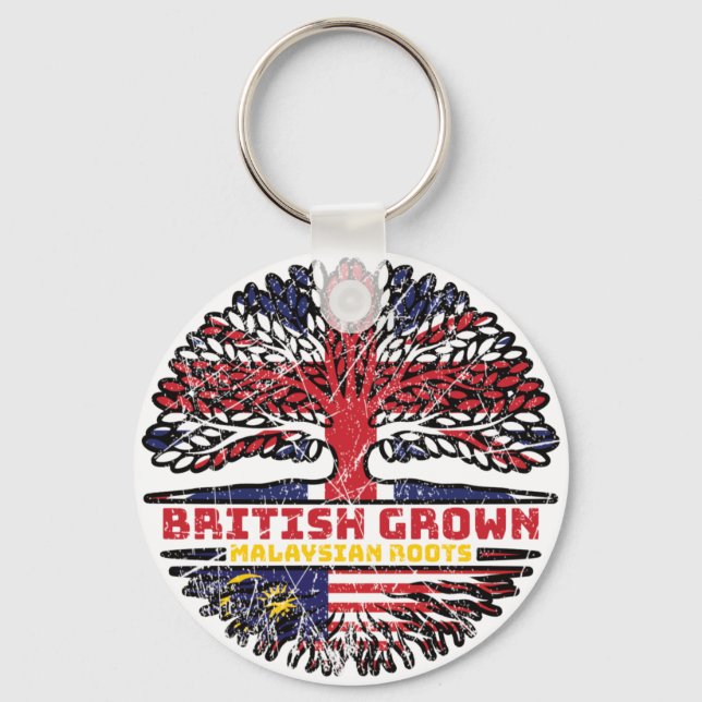 Malaysia Malaysian UK United Kingdom British Tree Schlüsselanhänger (Vorderseite)