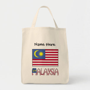 Malaysia Malaysische Flagge Schwarz Personalisieru Tragetasche