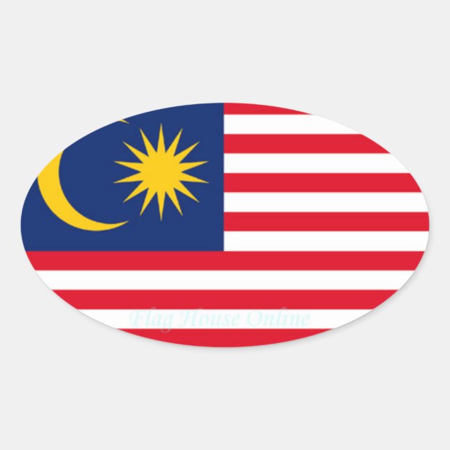Malaysia - Oval-Aufkleber im europäischen Stil Ovaler Aufkleber (Vorderseite)