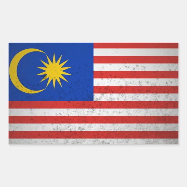 Malaysia Rechteckiger Aufkleber (Vorderseite)