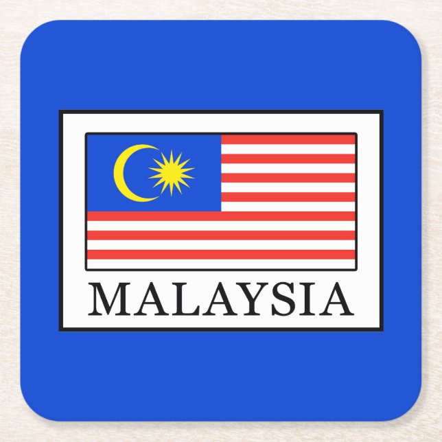 Malaysia Rechteckiger Pappuntersetzer (Vorderseite)