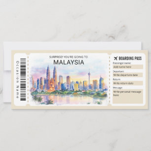 Malaysia-Reise-Boarding-Pass-Ticket Einladung