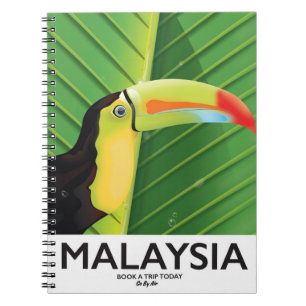 Malaysia Toucan Reiseplakat Notizblock