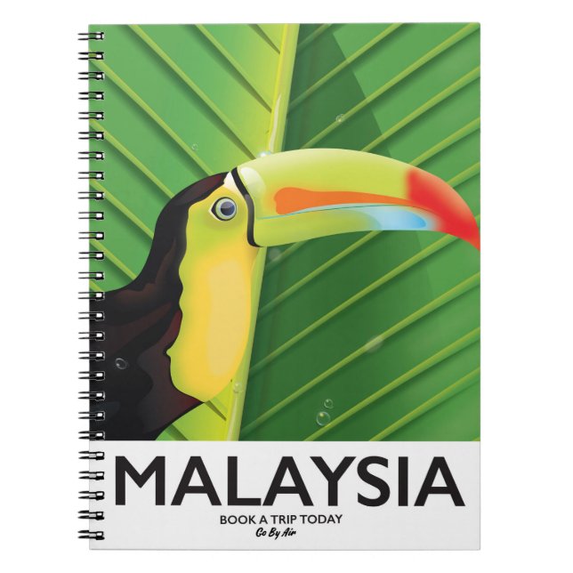 Malaysia Toucan Reiseplakat Notizblock (Vorderseite)