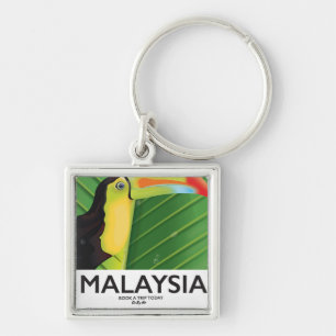 Malaysia-Tukan-Reiseposter Schlüsselanhänger