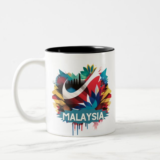 Malaysia Zweifarbige Tasse (Links)