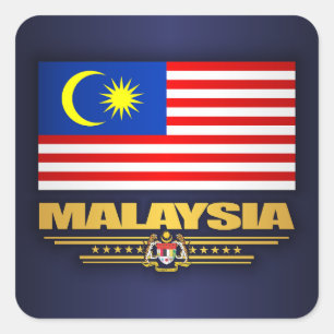 ‚Malaysias Pride‘ Quadratischer Aufkleber