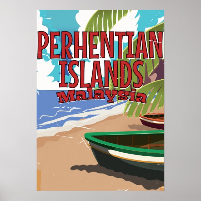 Malaysias Vintage Reiseplakat Poster (Vorne)