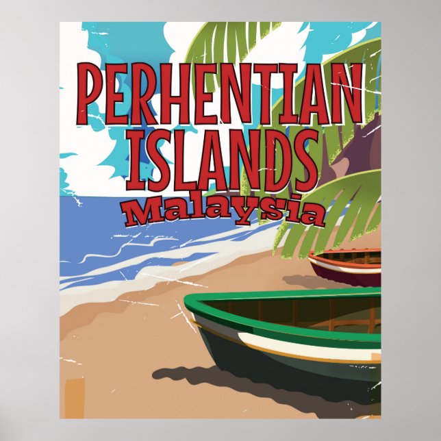 Malaysias Vintage Reiseplakat Poster (Vorne)