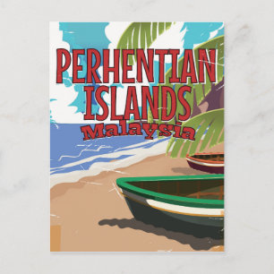 Malaysias Vintage Reiseplakat Postkarte