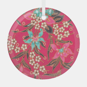 Malaysisch-indonesische Batik Art Pattern Ornament Aus Glas