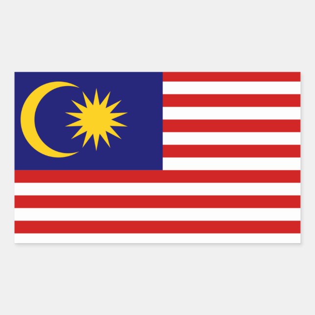Malaysische Flagge, Flagge Rechteckiger Aufkleber (Vorderseite)