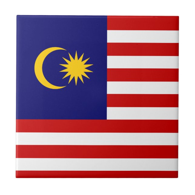 Malaysische Flagge Fliese (Vorderseite)