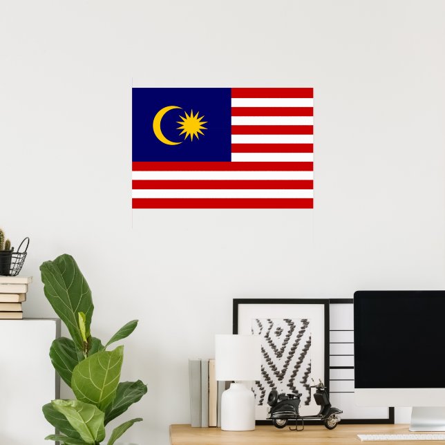 Malaysische Flagge Poster (Heimbüro)