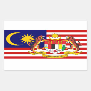 Malaysische Flagge und Wappen, Flagge Malaysias Rechteckiger Aufkleber