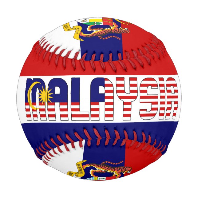Malaysische Flagge und Wappen Patriotisch Baseball (Vorderseite)