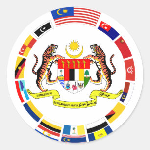 Malaysische Flaggen mit Waffen Runder Aufkleber