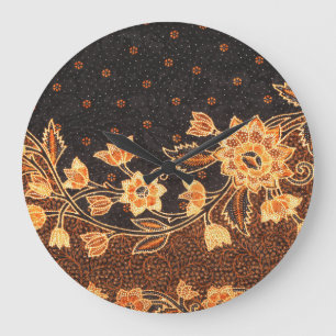 Malaysische indonesische Batik-Kunst-Schönheit Große Wanduhr