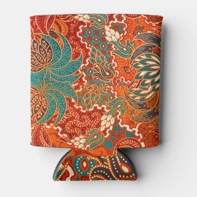 Malaysischer Batik: Schönes Kunstmuster. Dosenkühler (Vorderseite)