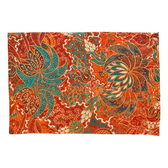 Malaysischer Batik: Schönes Kunstmuster. Kissenbezug (Vorderseite)