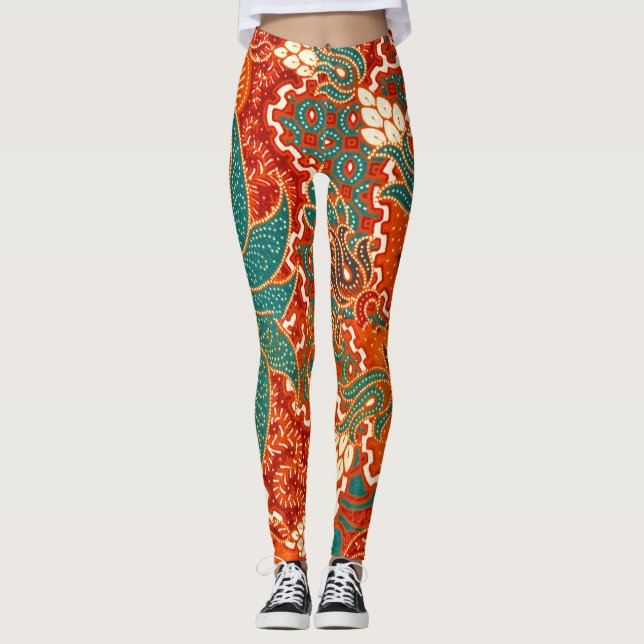 Malaysischer Batik: Schönes Kunstmuster. Leggings (Vorderseite)