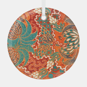 Malaysischer Batik: Schönes Kunstmuster. Ornament Aus Glas