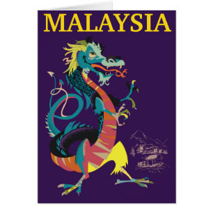 Malaysischer Drache Vintages Reiseplakat