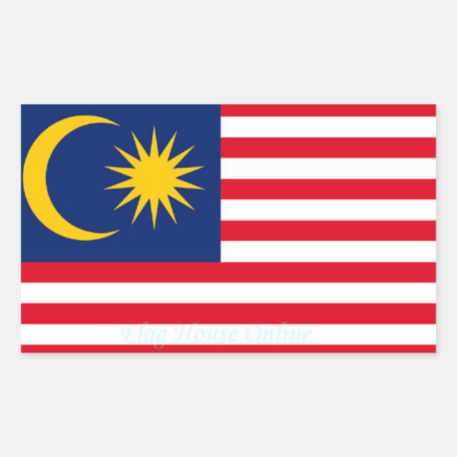 Malaysischer Flaggenaufkleber Rechteckiger Aufkleber (Vorderseite)